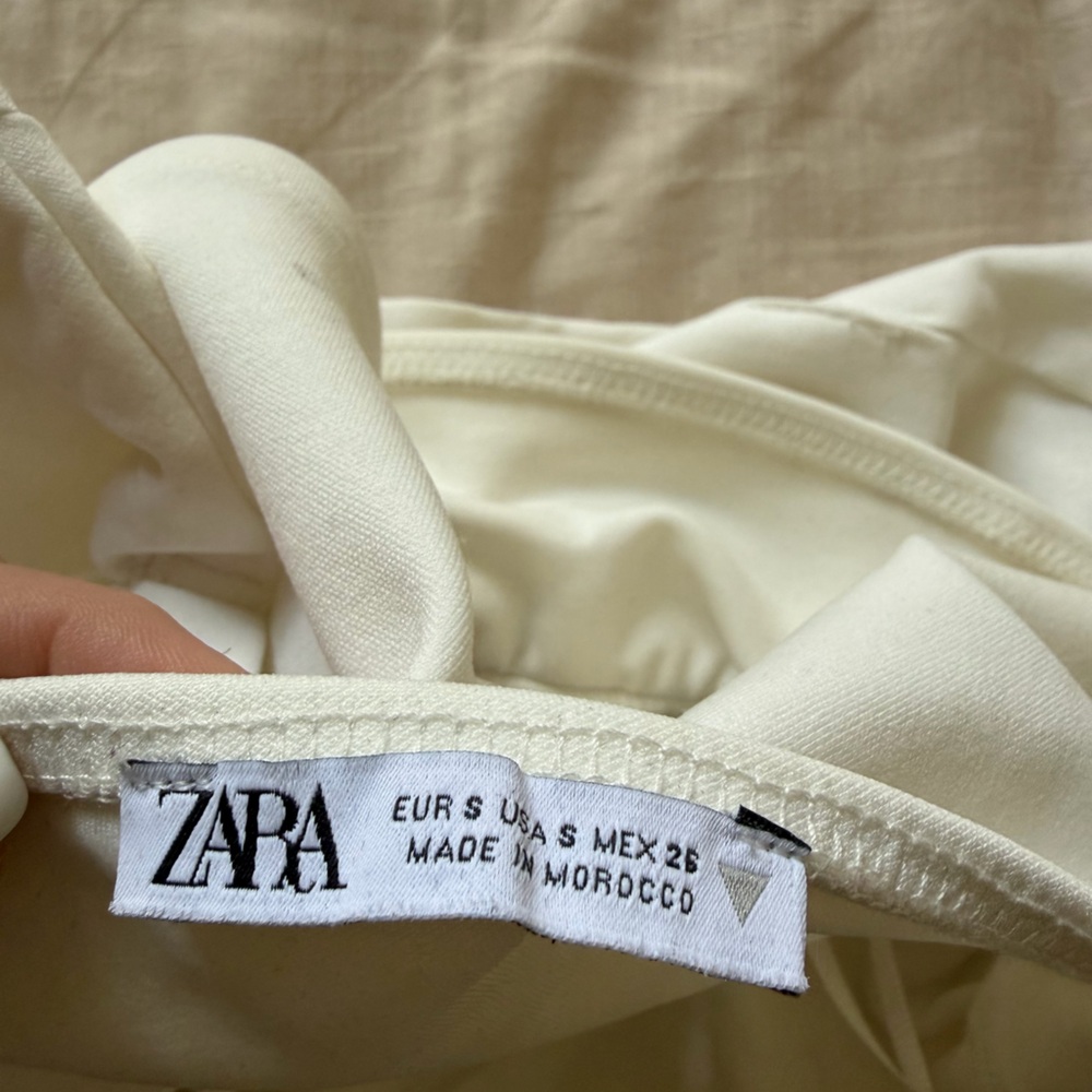 Zara White Strapless Peplum Blouse - Picture 6 of 6